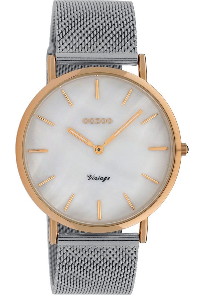 OOZOO Armbanduhr Vintage Damen – Silber/Roségold C20068