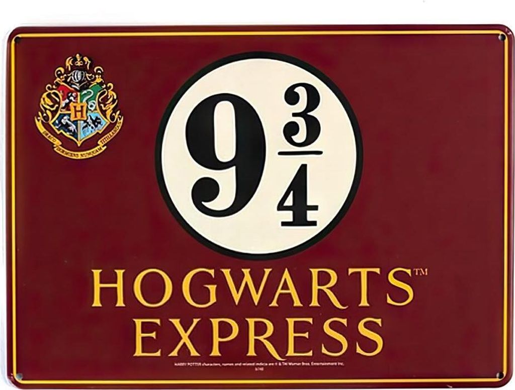 Harry Potter stopa 9 3/4 plechová značka 15x20 cm Obrázok produktu 