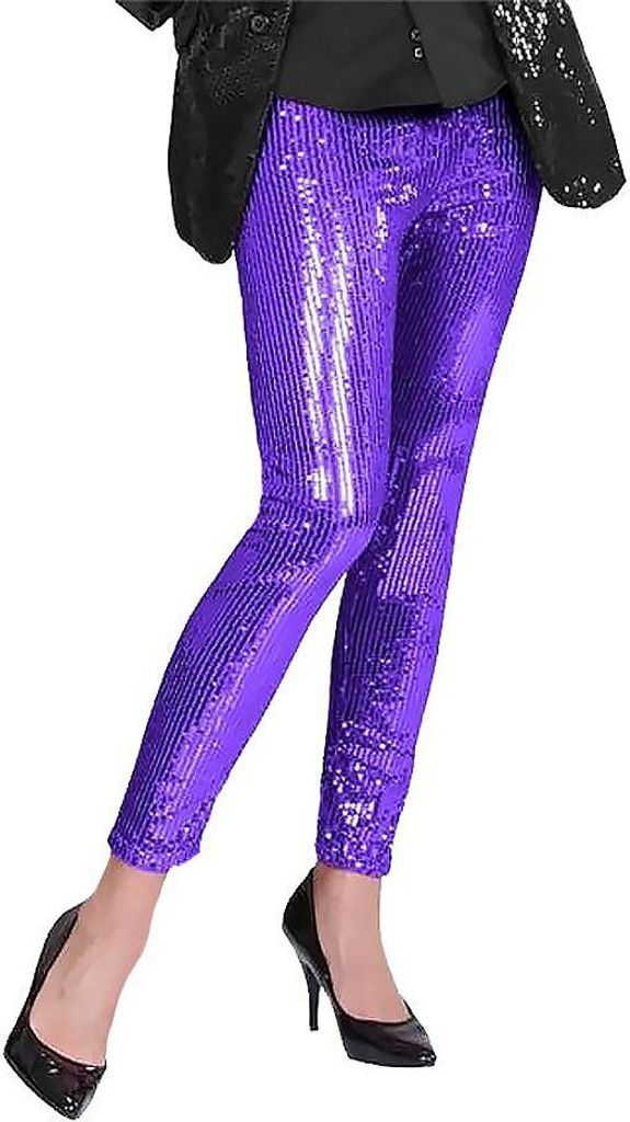 Leggings Pailletten violett Größe: M Produktbild 