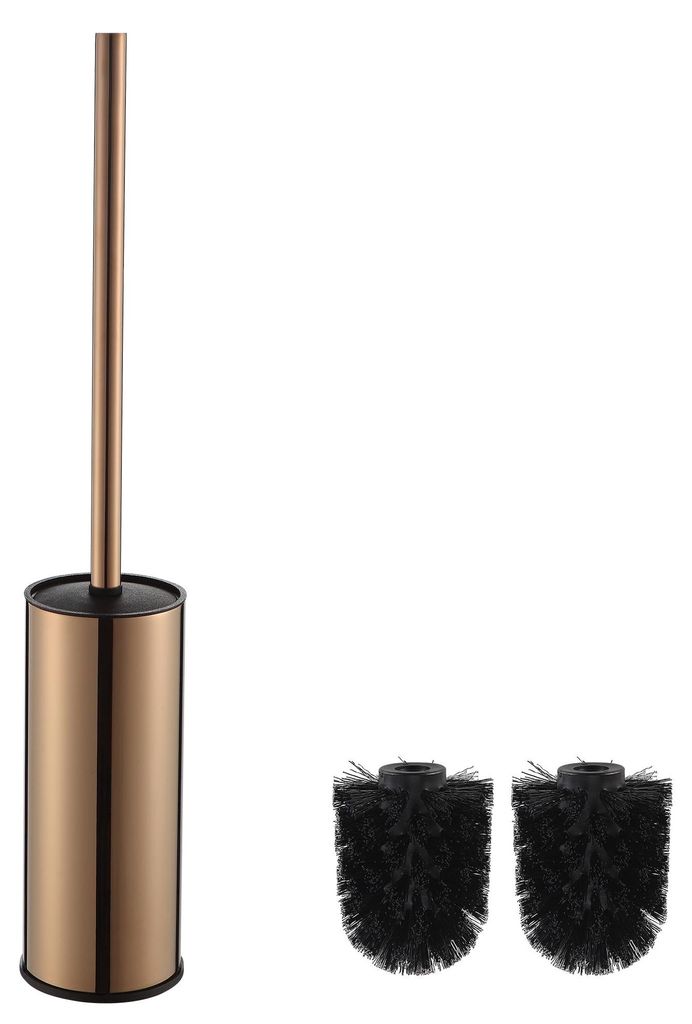 Runder WC-Bürstenhalter in Roségold | Freistehendes Edelstahl-Set mit Bürste und Halter sowie Hygieneständer | Elegantes Design für Badezimmer...