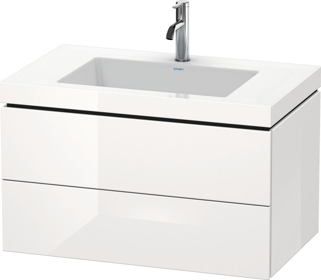 Duravit L-Cube c-bonded Set wandhängend, 2 Schubkästen, ohne Überlauf, 1 Hahnloch, 800x500x480mm, LC6927O2222