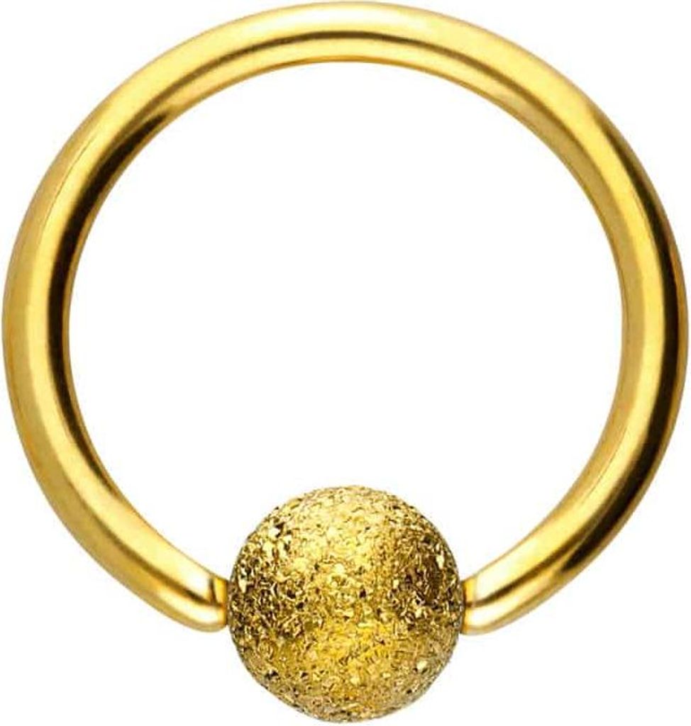 Intim-Piercing, Septum Piercing Chirurgenstahl Klemmkugelring DIAMANTOPTIK Gold Innendurchmesser: 9mm + Stabstärke: 1,2mm