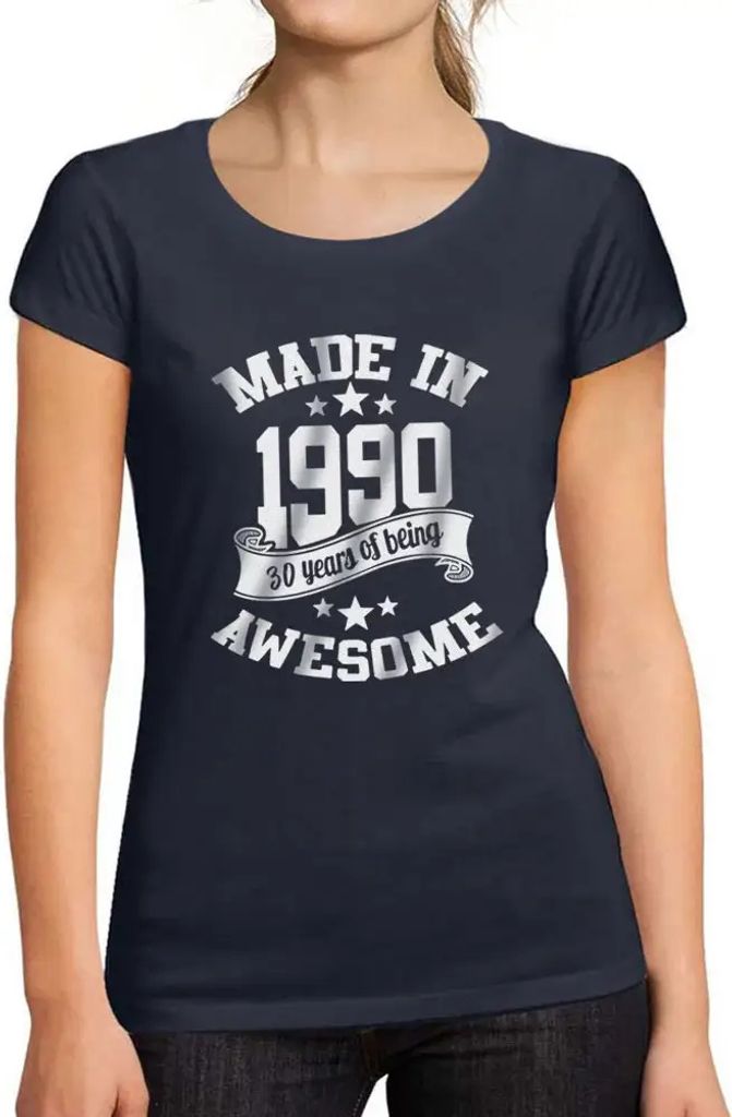 Damen Grafik T-Shirt Hergestellt im Jahr 1990 – 1990 – Geschenk 34. Geburtstag Jahrestag 34 Jahre Jubiläum 34 Jährige Frau Jahrgang 1990