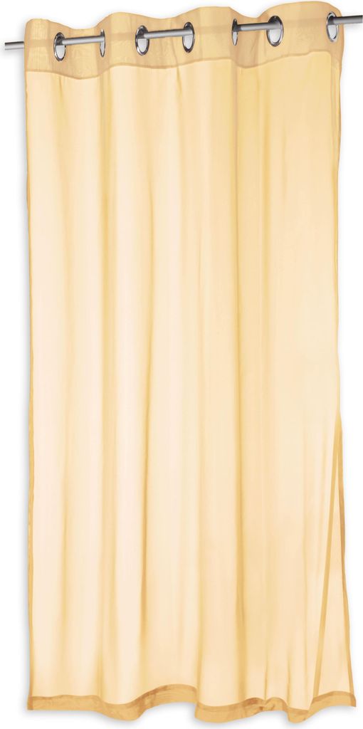 Vorhang beige Ösen transparent Voile Dekoschal uni Gardine Sheer ca. 140x245 cm