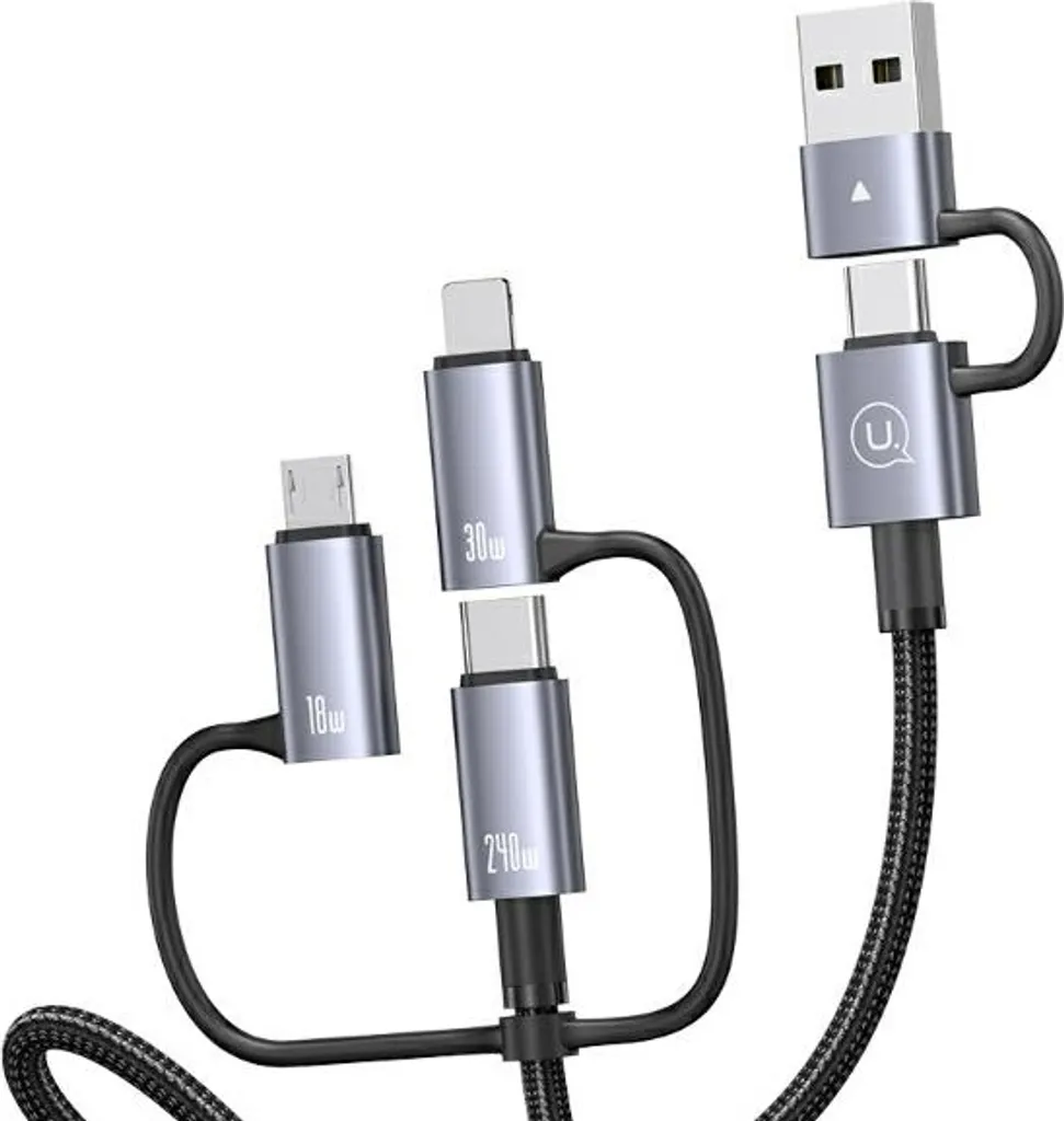 Usams 6 in 1 Cavo Viaggio 240W Display - Sufeng 2M per iPhone e PC - 5