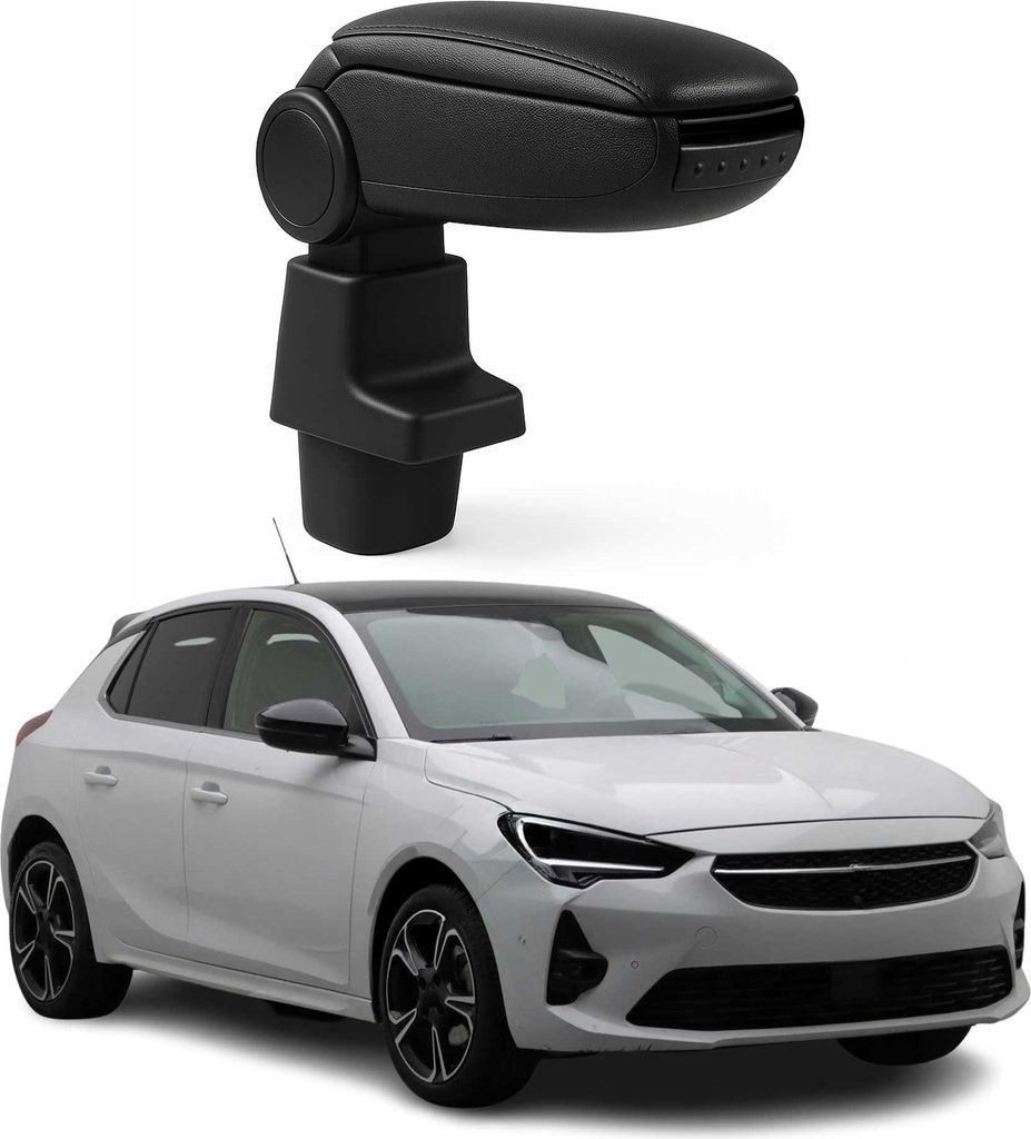 Accoudoir pour Opel Corsa F HB 2019-2025 Vinyl Abs Noir Image du produit 