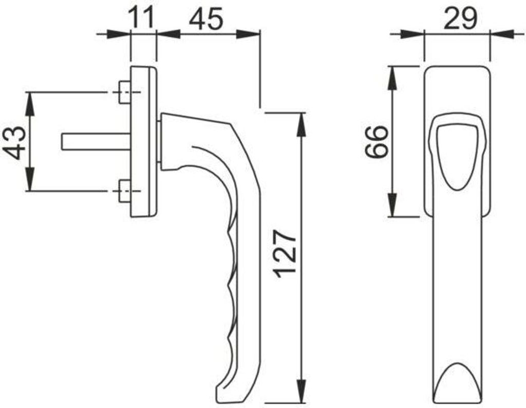 HOPPE London Fenstergriff 013/U34 (Oberfläche: F9016 Produktbild 