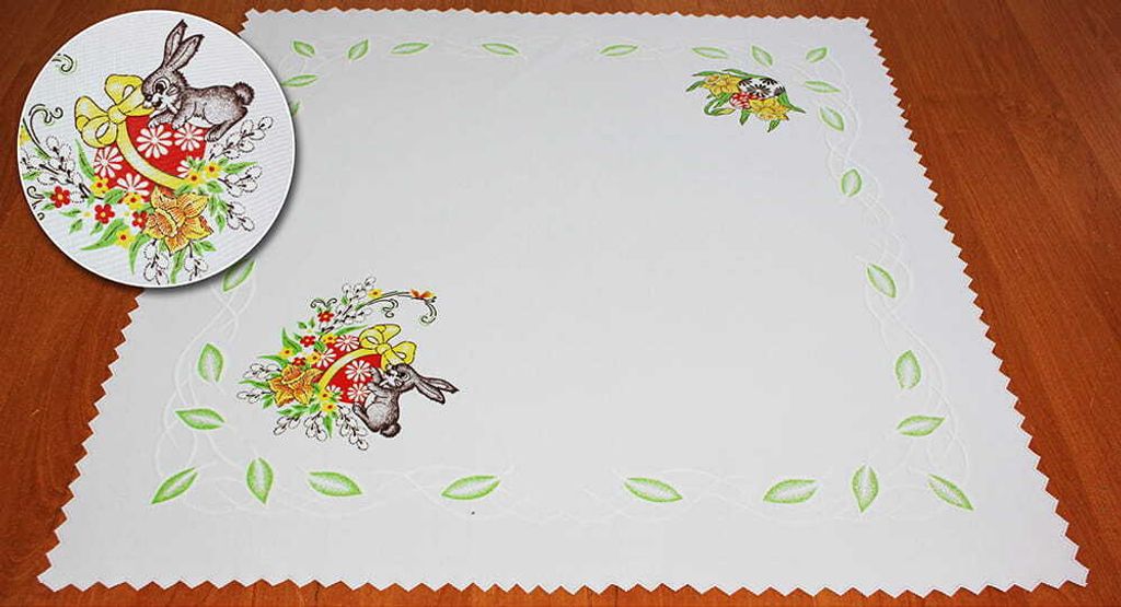 Ostern Deckchen 4-teiliges Set 75x75cm+3x 30cm FRÜHLING Osterservietten