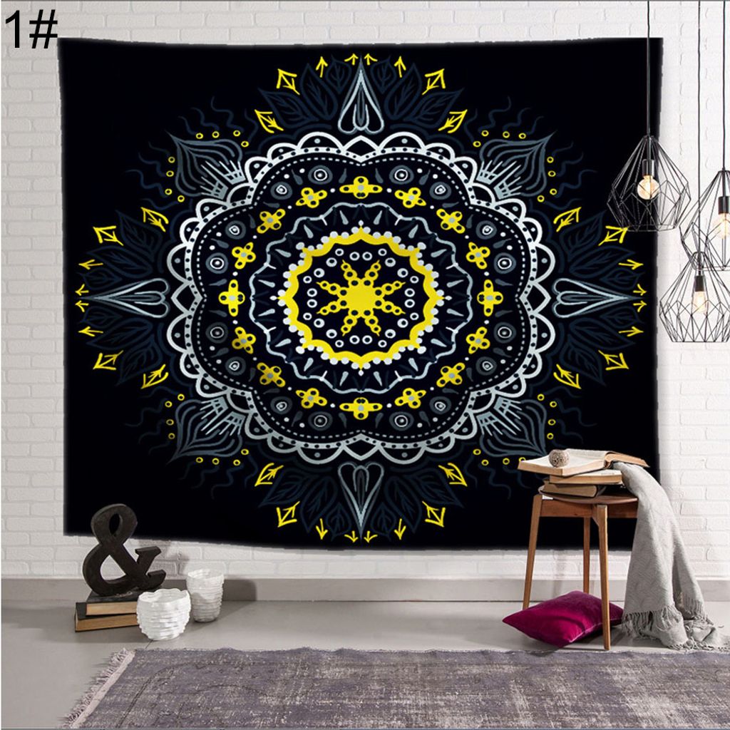 Buntes Mandala -Wand Hanging Wandteppichbettdecke Decke Beach Matte Teppichdekoration-16# ,Größen:95*73cm