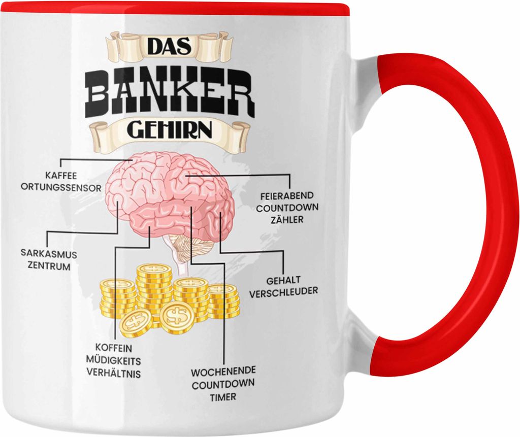 Trendation - Banker Tasse Lustiges Geschenk für Investment Banker Spruch Becher Geburtstag Weihnachten (Rot)