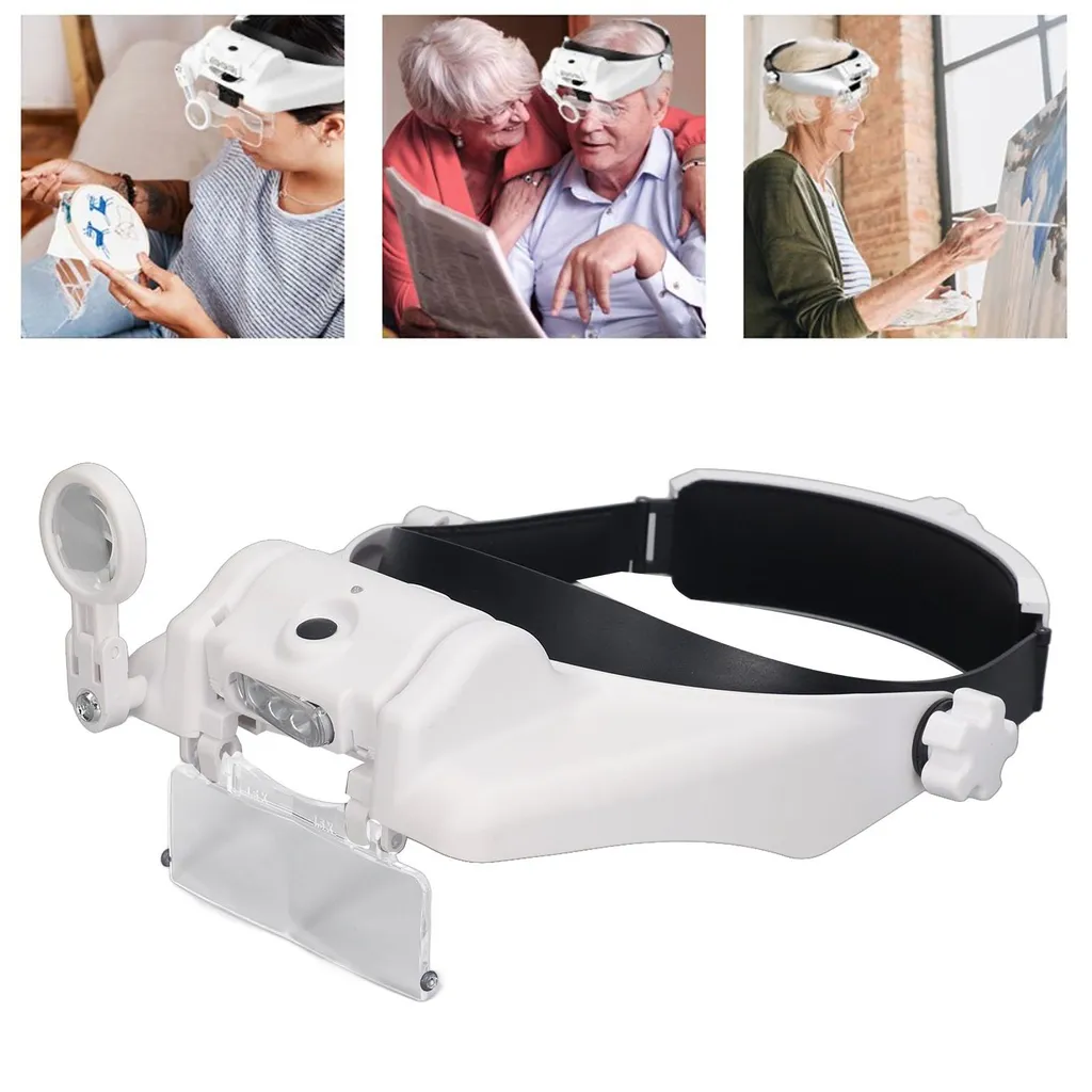 Loupe de tête rechargeable LED avec 4 lentilles interchangeables V2