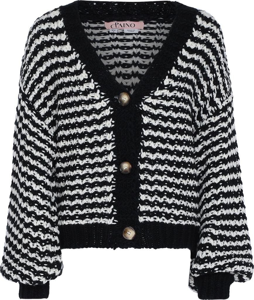 paino damen pullover - schwarz wollweiss, XL/XXL