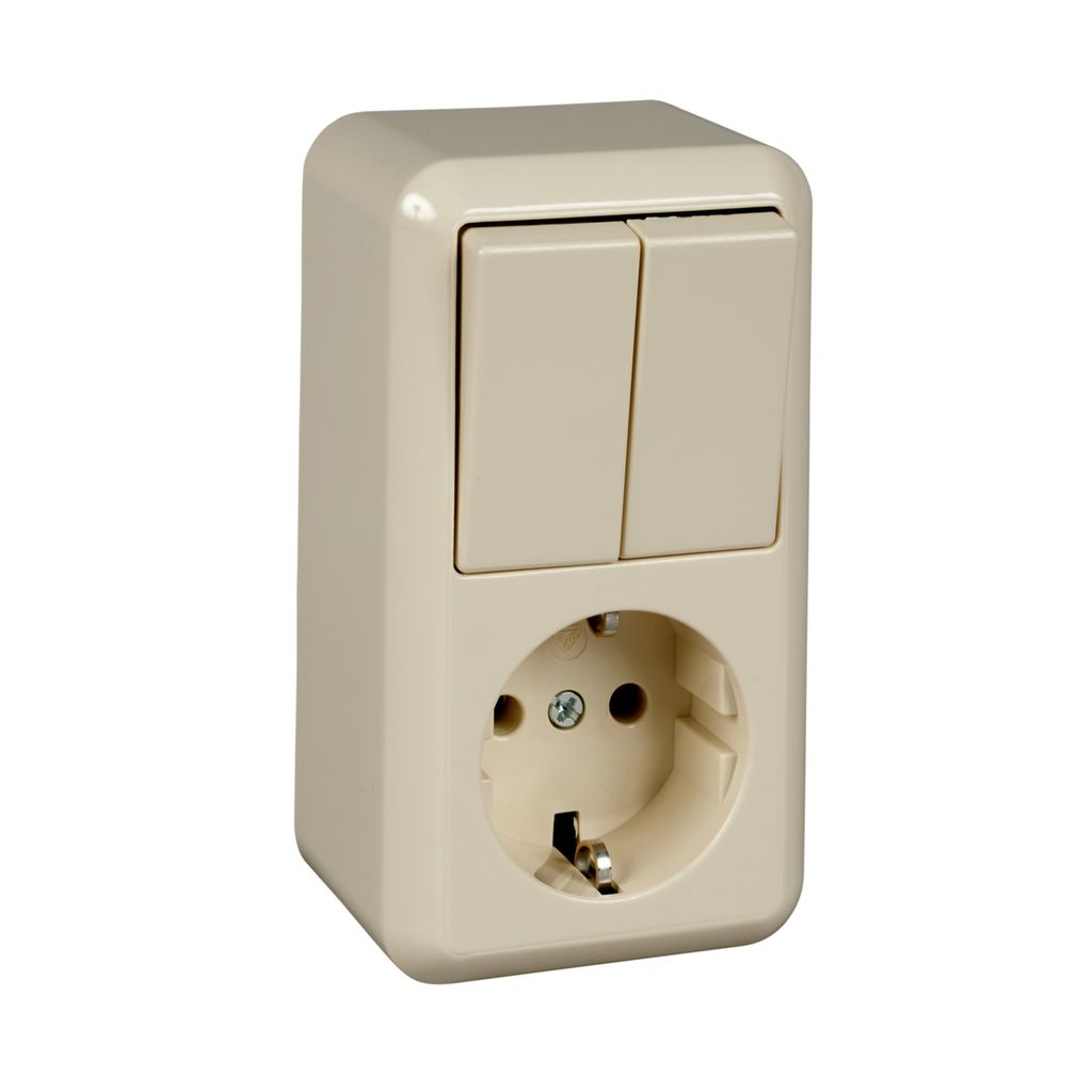 Elso Serienschalter/Steckdose 10/16A CON Steckklemme perlweiß 388500