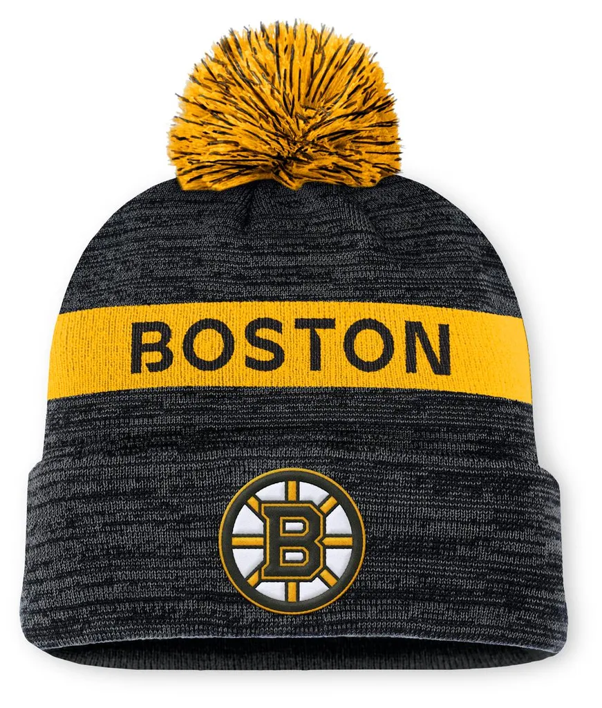Bonnet de ski NHL Boston Bruins Fanatics idéal pour le froid noir et jaune