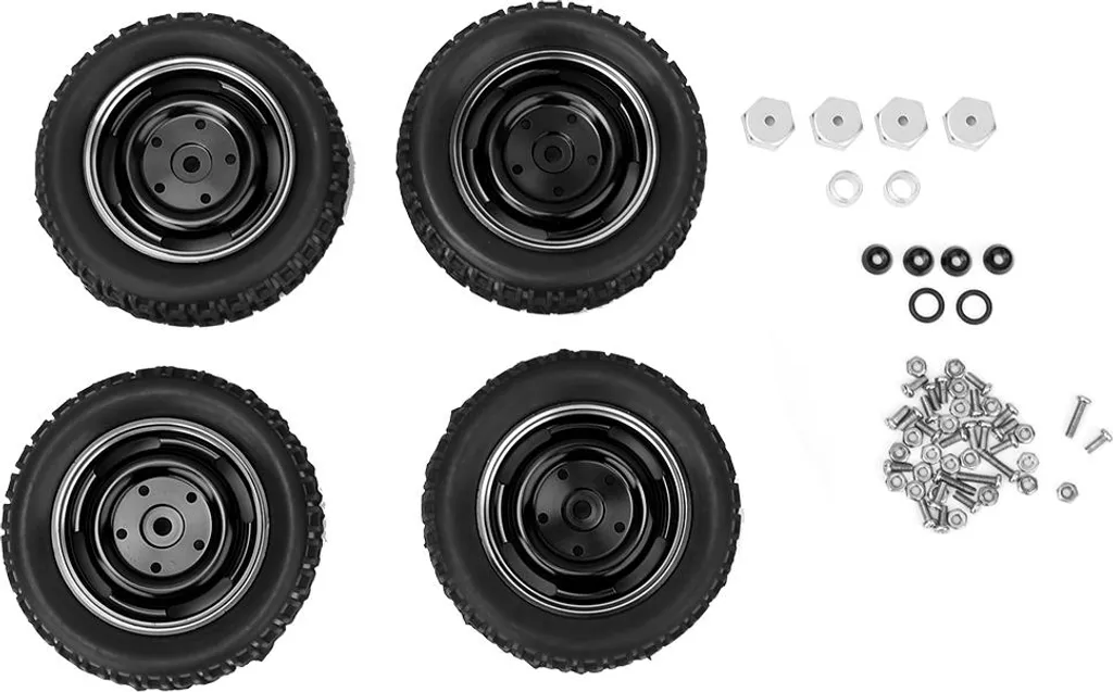 Pack de Roues Métalliques Tout-Terrain pour Modélisme RC MN D90 FJ-45