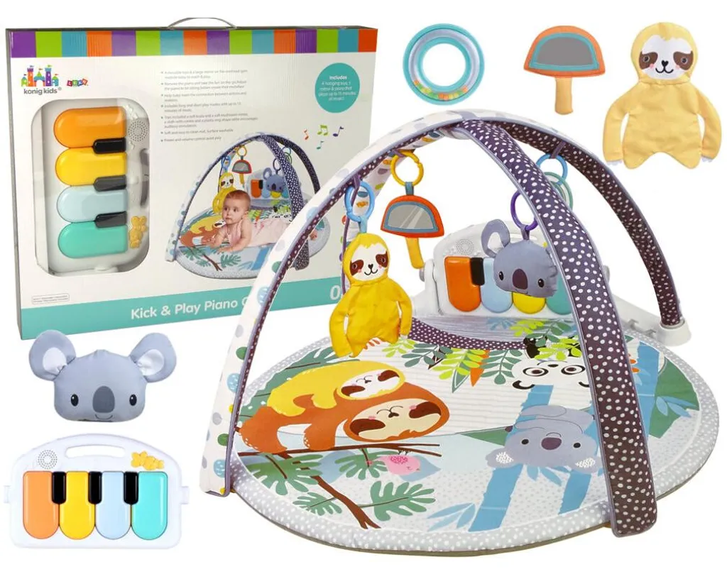 Tapis éducatif Koala - Éveil sensoriel et motricité pour bébé - 90x90cm