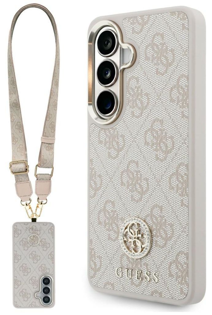 Étui + lanière Guess 4G Rhinestone Triangle MagSafe pour Image du produit 