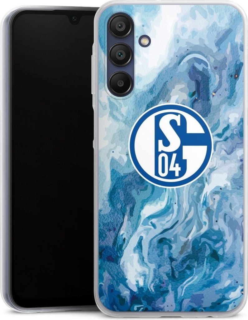 DeinDesign Slim Hülle für Samsung Galaxy A15 5G Silikon Case Ultra Dünn Handyhülle FC Schalke 04 Fanartikel Logo