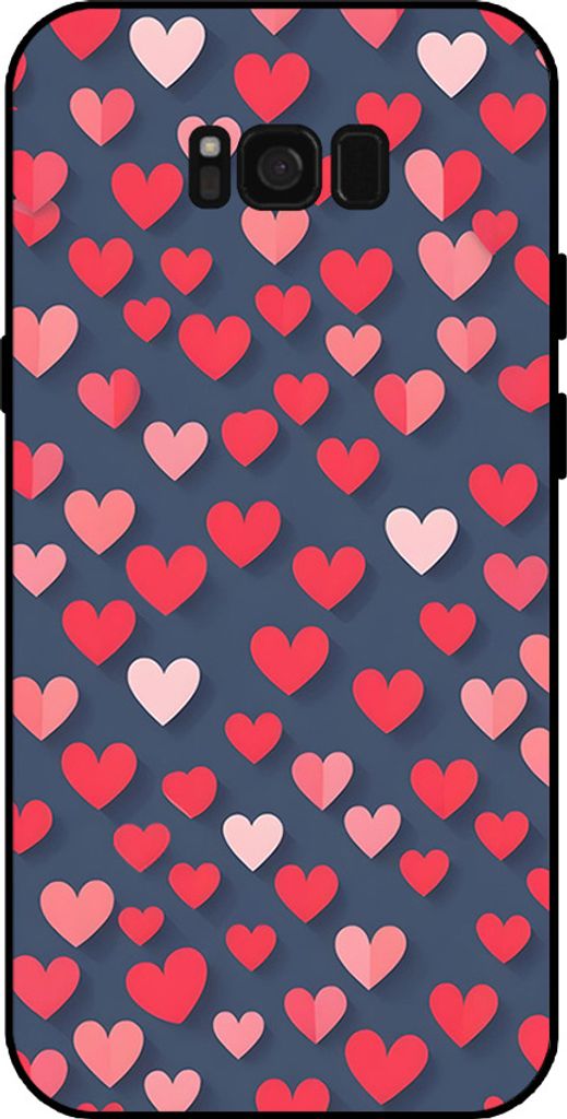 Smartphonica Telefon Fall fit für Samsung Galaxy S8 Plus mit rosa und roten Herzen Impressum - TPU Backcover Fall mit rosa und roten Herz-Design