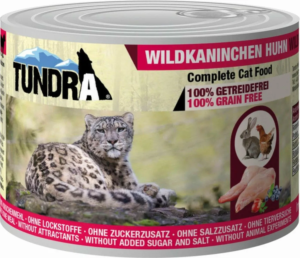 Toundra Pâtée pour Chat Difficile au Lièvre et Poulet sans Grain 6x200g