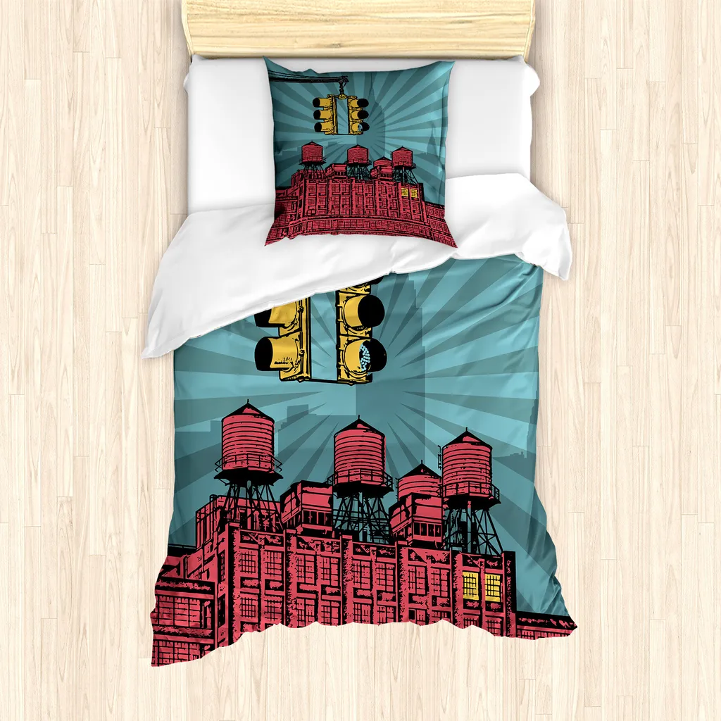 Set Copripiumino ABAKUHAUS New York 135x200cm - Anallergico e Anti-Acaro