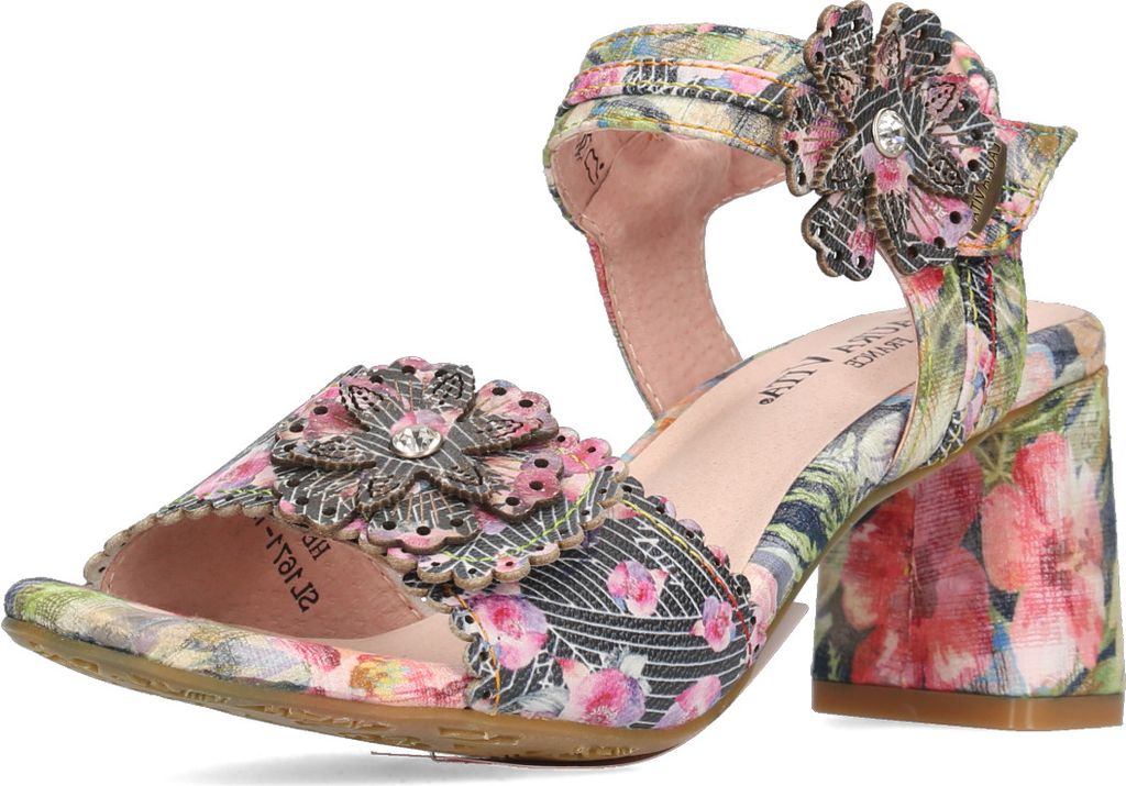 Laura Vita Sandalette Heco 12 Damen Schuhe Absatz, Größe:40 EU, Farbe:Schwarz