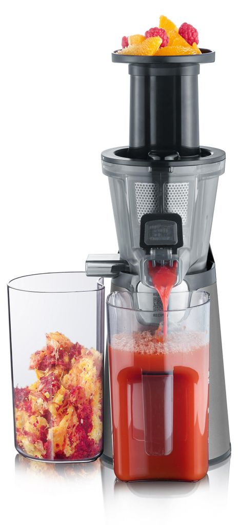 Severin Slow Juicer ES 3571 Entsafter aus Edelstahl, 150W, 1L Behälter, für Saft, Sorbet, Eis & Marmelade, Easy-Clean Reinigung Entsafter Entsaft...