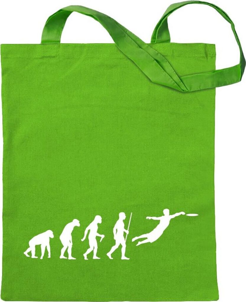 Kiwistar - Baumwolltasche - hellgrün - Frisbee Spiel Evolution - Tragetasche Stoffbeutel Umhängetasche langer Henkel