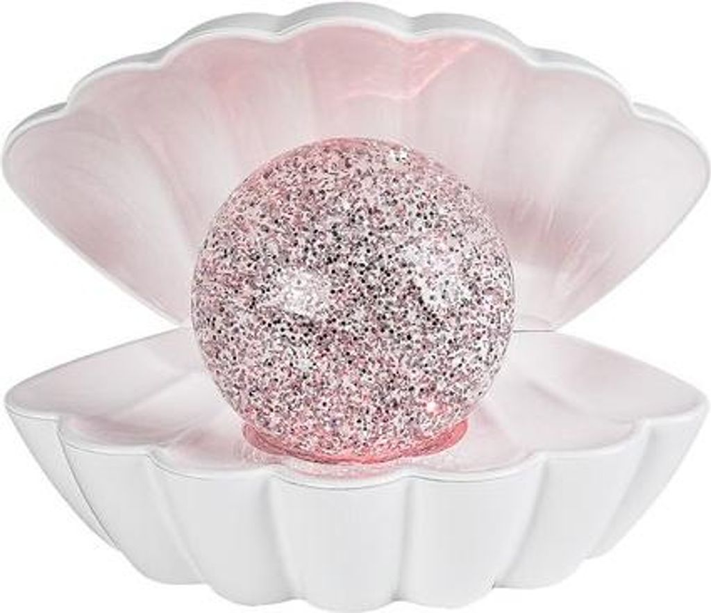Rabalux 76030 Dekoleuchte Sparkly Muschel mit Glaskugel weiß Kunststoff