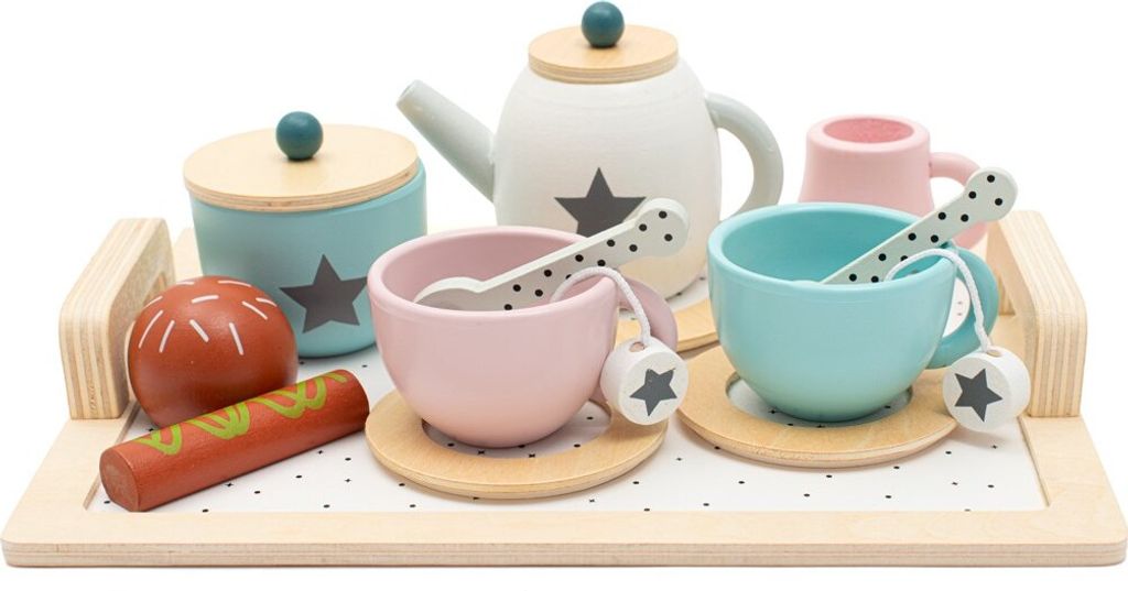 Set da tè in legno Montessori Baby Mix per bambini Immagine del prodotto 
