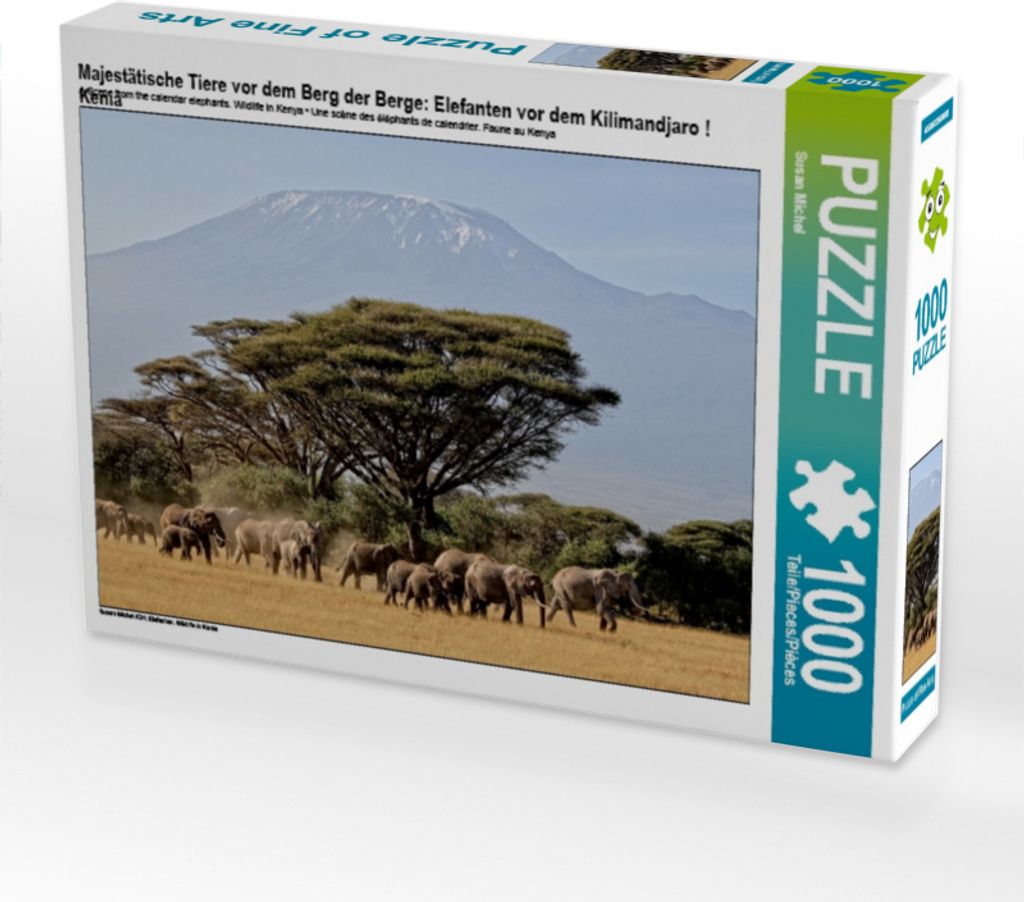 Calvendo Majestätische Tiere vor dem Berg der Berge: Elefanten vor dem Kilimandjaro ! Kenia 1000 Teile Puzzle quer 640x480mm, Michel Susan; 7364383