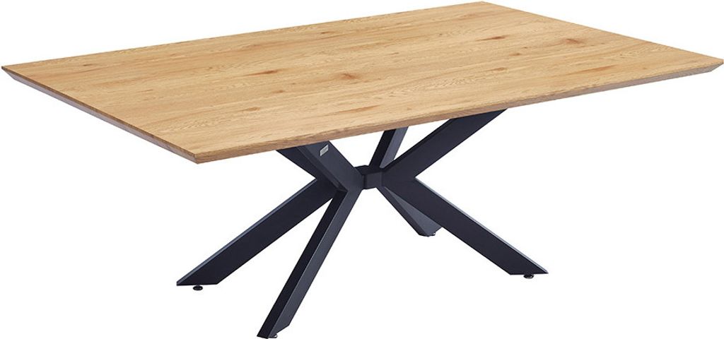 Home Deluxe – Esstisch-Set AVENCIA mit 8 Stühlen NODA Hellgrau - Farbe: Light Oak, Maße: 200 x 76 x 120 cm, Sternenfuß I Essgruppe Ausziehtisc...