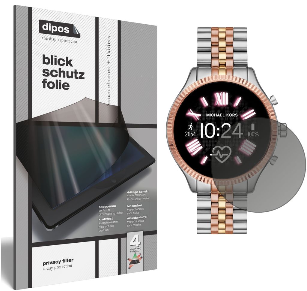 Blickschutzfolie für Michael Kors Lexington 2 matt Schutzfolie Folie Display Schutz dipos