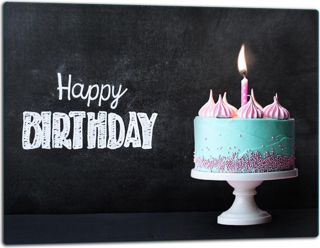 Glasschneidebrett Herdabdeckplatte Glaskeramikkochfeld Universal 52x40 cm Schwarz Kuchen