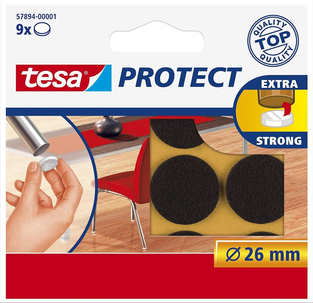 tesa Protect Filzgleiter rund 26mm braun 9St.
