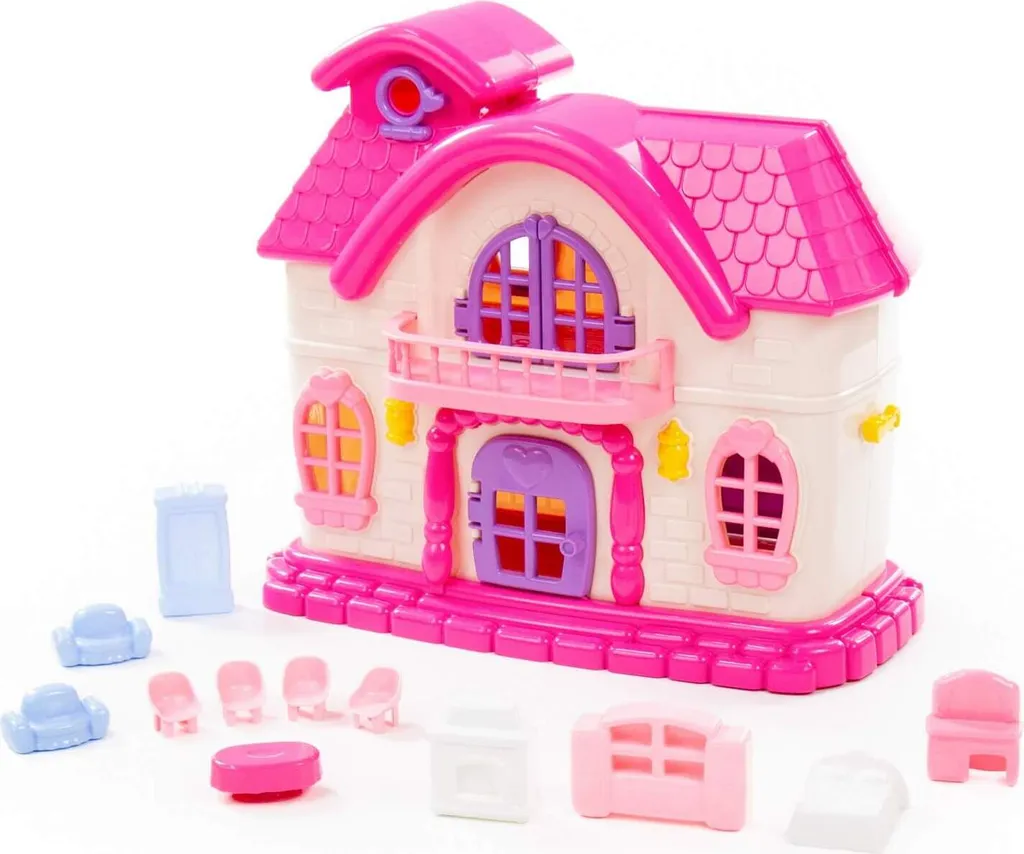 Maison de poupées Polesie 78261 à deux niveaux avec terrasse ouverte