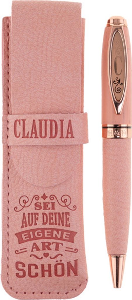 History & Heraldry Bamboo Persönlicher und individueller Kuli Kugelschreiber Stift mit Namen und Spruch Personalisiertes Etui Monogramm-Design per...