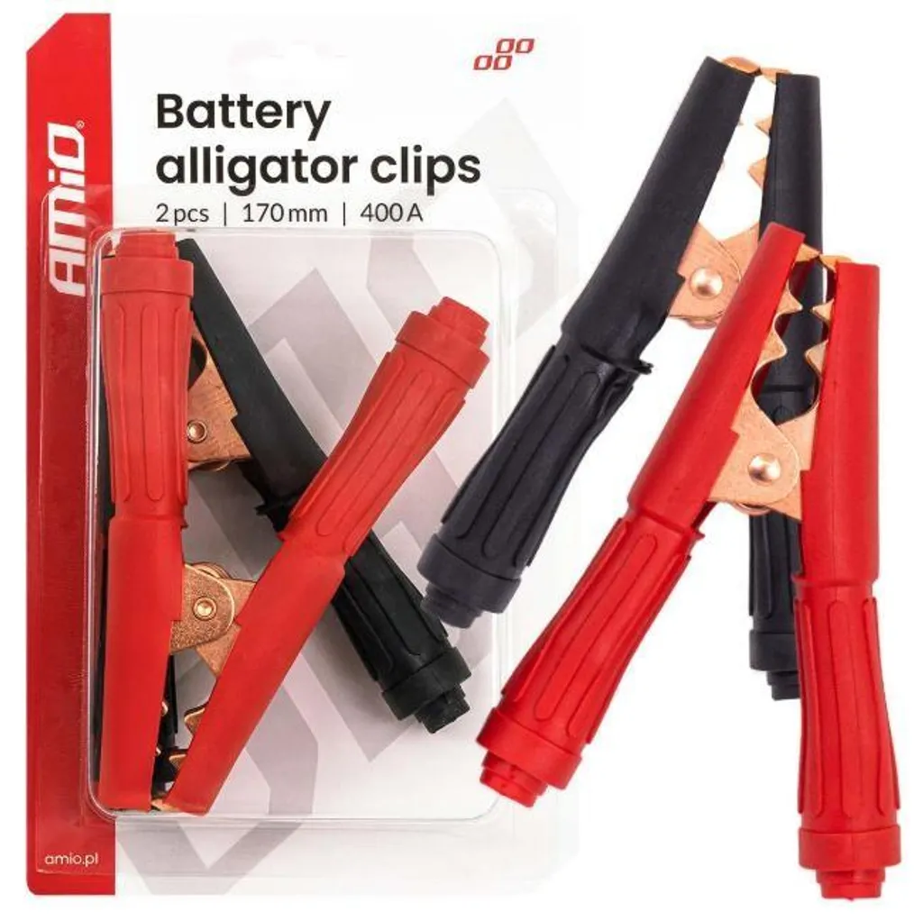 Pince de batterie isolée 17 cm AMiO 04435 pour chargeur et démarrage auto