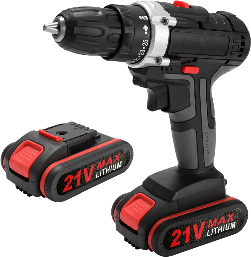 Perceuse à percussion sans fil 21V - Perceuse visseuse lithium 2 batteries