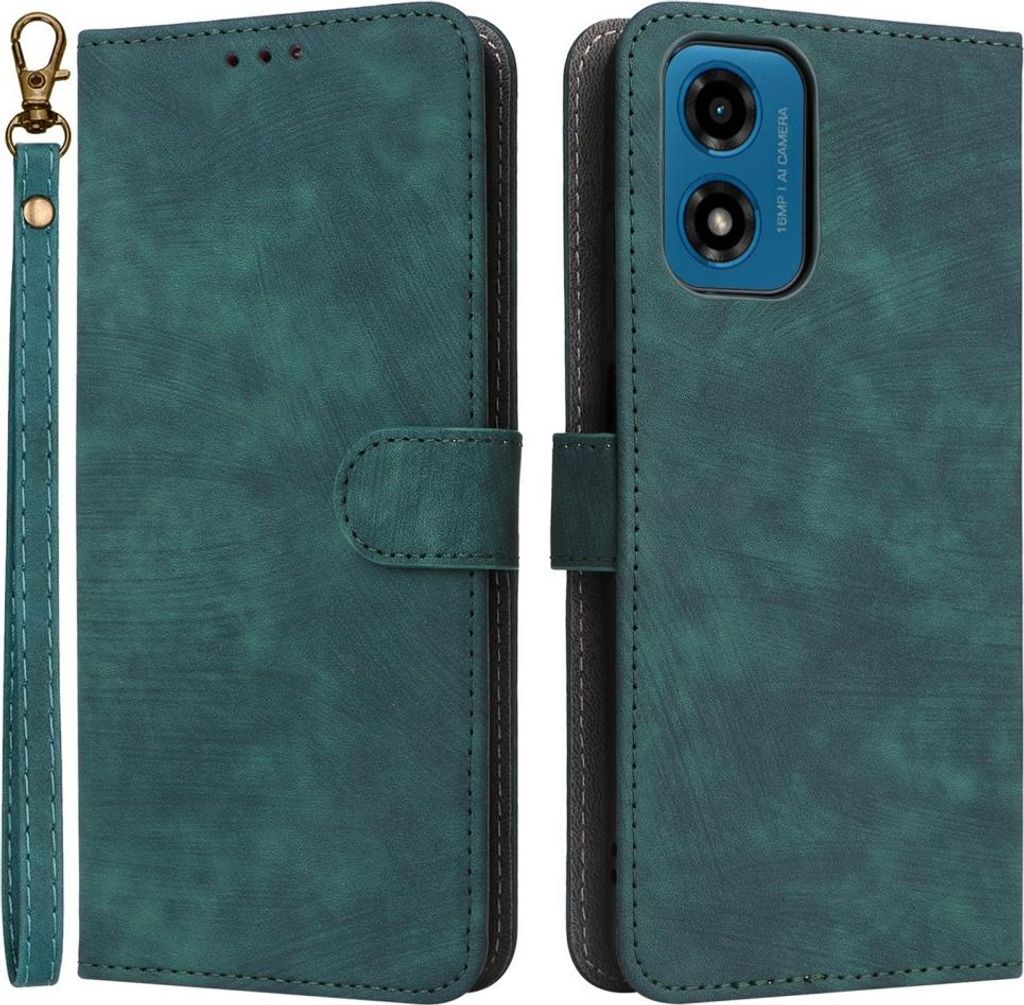 Motorola Moto G04(s) / G24 (Power) / E14 Hülle - Coverup Klapphülle mit Schlüsselband - Grün