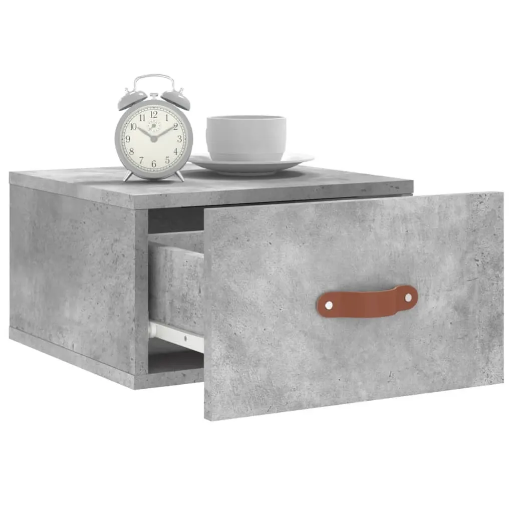 vidaXL Coppia Comodini a Muro Grigio Cemento 35x35x20 cm Moderni - 4