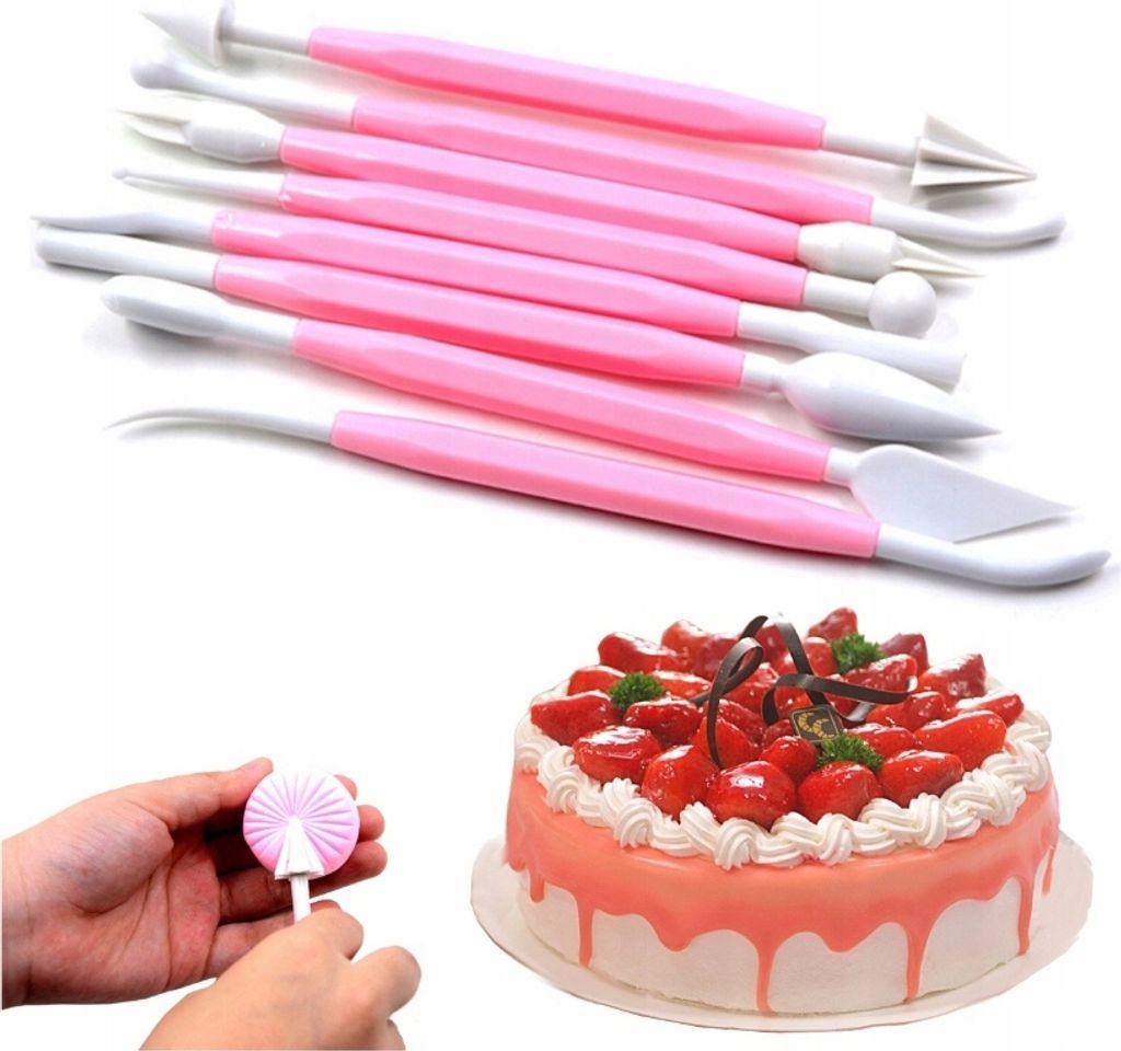 Dekorationsstäbchen für Torten und Kuchen Modellierzuckerpaste x8