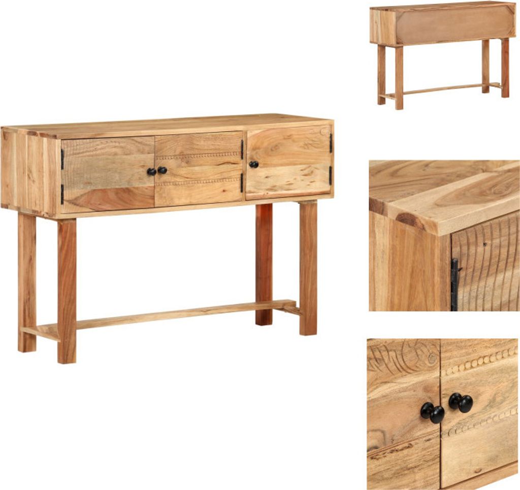 vidaXL Sideboard 115x35x75 cm Massivholz Akazie - Sideboards