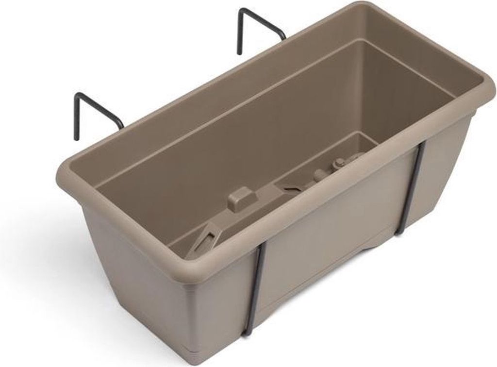 Blumenkasten mit Halterung taupe 50x16cm
