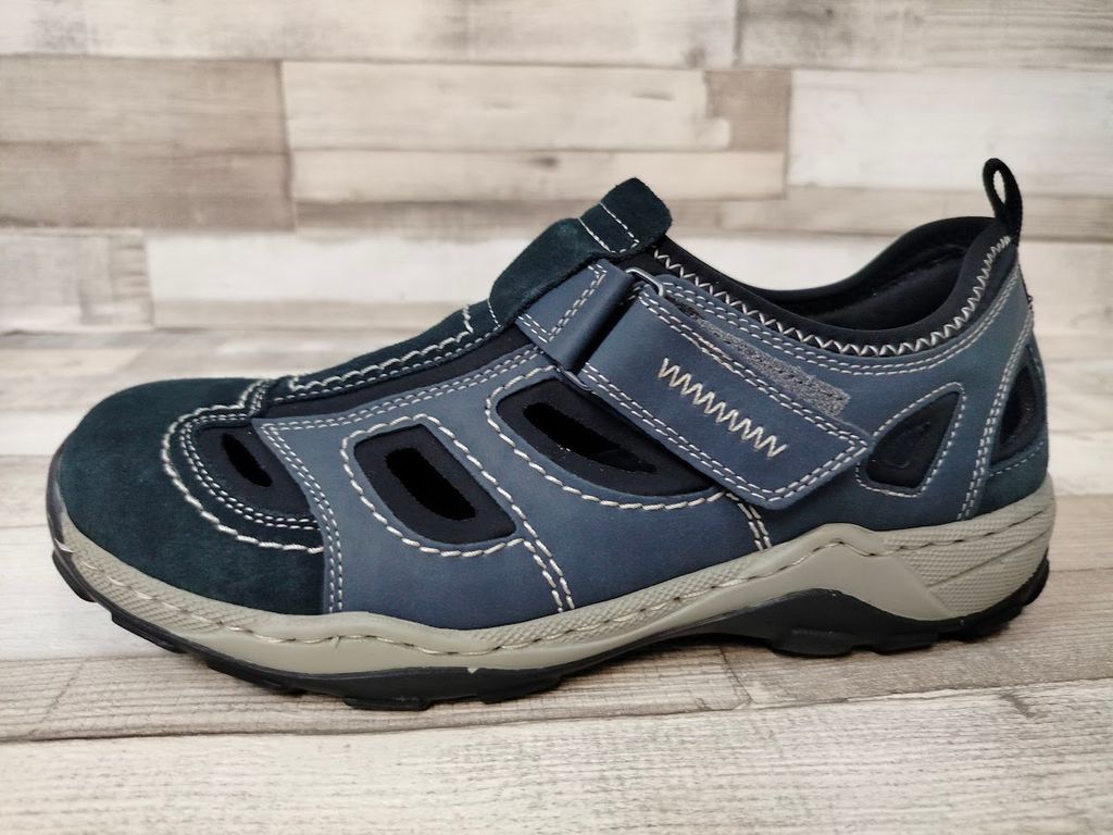 Rieker Herren Klett Halbschuh durchbrochen dunkelblau 44 Produktbild 19