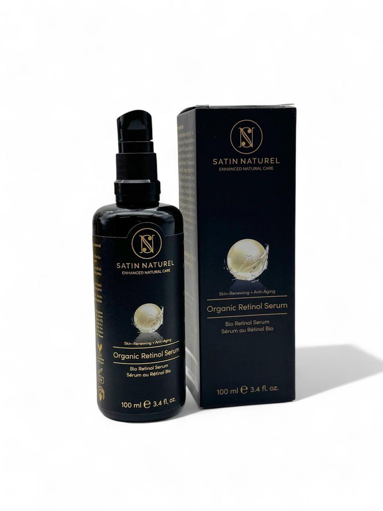 Satin Naturel Retinol Serum 100 ml – Vegane Gesichtspflege mit Hyaluronsäure & Vitamin C E – Pflege für glatte, geschmeidige Haut