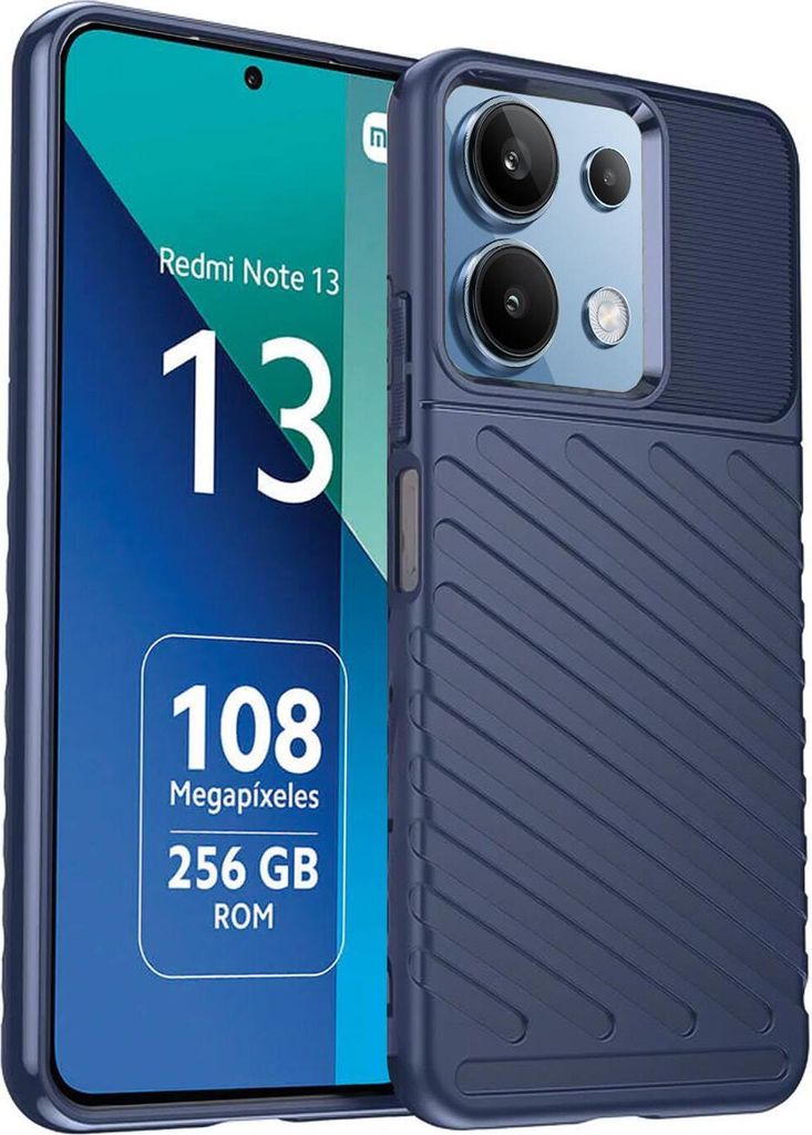 Conie Schutzhülle für Xiaomi Redmi Note 13 (4G) Tasche Silikon Case Muster Cover Bumper TPU Hülle in Blau