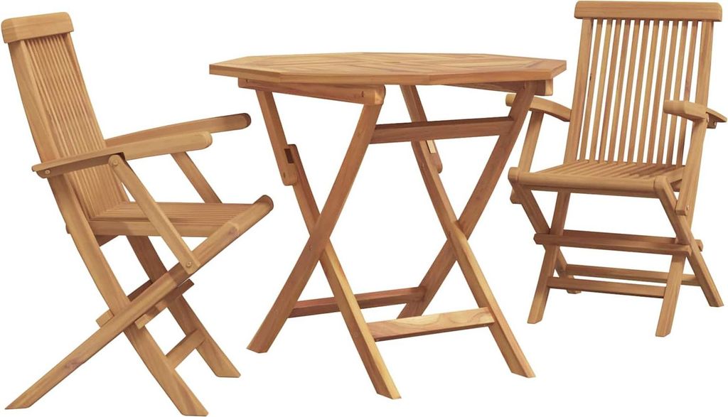 Garten Essgruppe 3 pcs Braun Massivholz Akazie