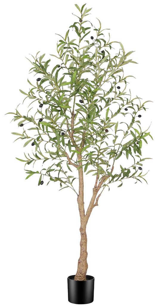 Künstlicher Olivenbaum, 150 cm – Realistischer künstlicher Olivenbaum von 150 cm Höhe, großer künstlicher Olivenbaum im Topf zur Dekoration ...