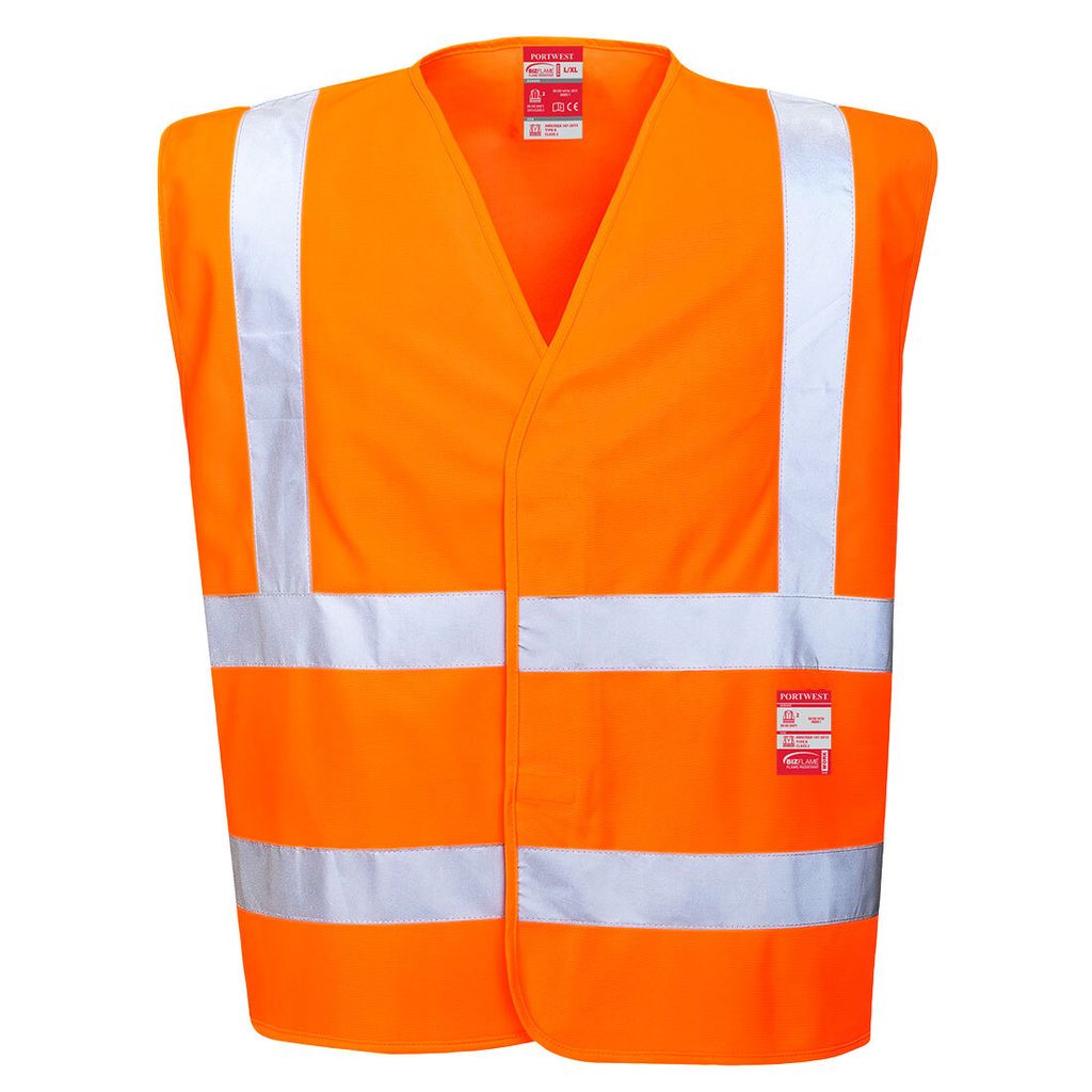 Portwest FR75 Warnschutz-Weste - flammhemmend Orange Gr. S/M